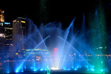 Laser showin Marina Bay, Singapore