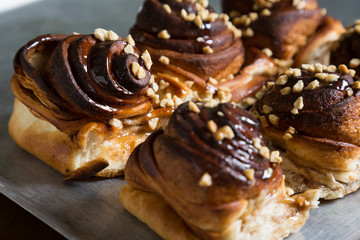 Fresh cinnamon and nut rolls