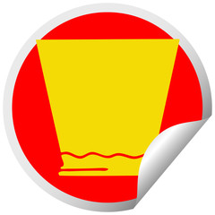 quirky circular peeling sticker cartoon whisky tumbler