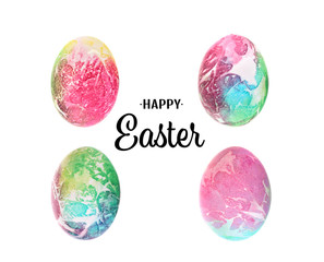 Greeting card for Easter celebration on white background