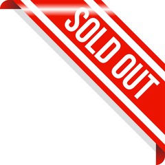 Corner Sold Out Ribbon Banner Vector, Illustration