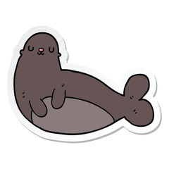 sticker of a cartoon seal