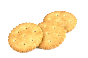 Crispy cracker isolated on white background