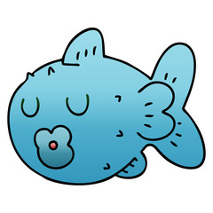 quirky gradient shaded cartoon fish