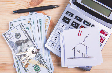 Fototapeta premium calculator; money and house