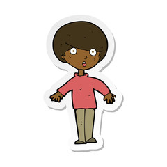 sticker of a cartoon surprised man