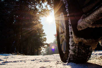 winter road trip in nature