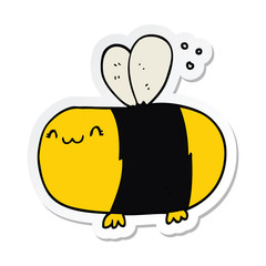 sticker of a cute cartoon bee