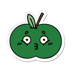 sticker of a cute cartoon juicy apple