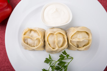Asian manty dish stuffed with meat