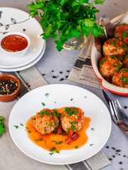 Italian meatballs on a plate