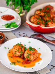 Italian meatballs on a plate