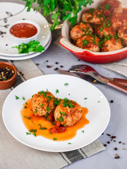 Italian meatballs on a plate