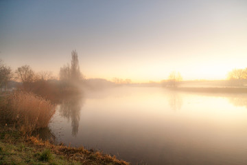 Fototapeta premium Old river arm landscape in Hamme