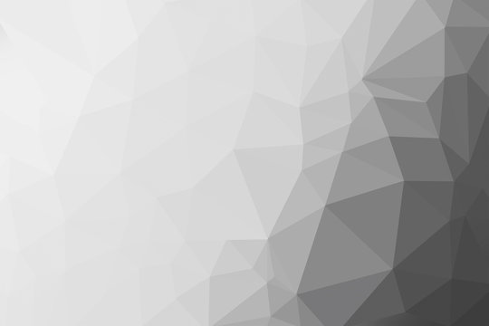 black, grey and white gradient triangle background, abstract polygon pattern - illustration