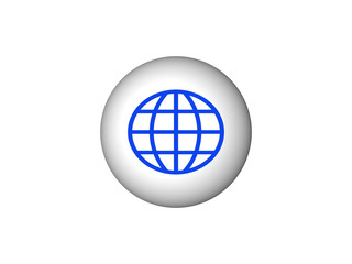 blue globe icon isolated on white background