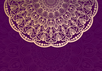 Abstract mandala graphic design and watercolor digital art painting for ancient geometric concept background