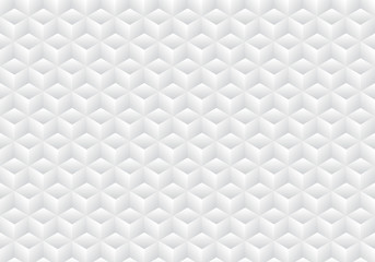 3D realistic geometric symmetry white and gray gradient color cubes pattern background and texture.