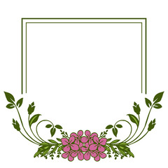 Vector illustration orange flower frame hand drawn