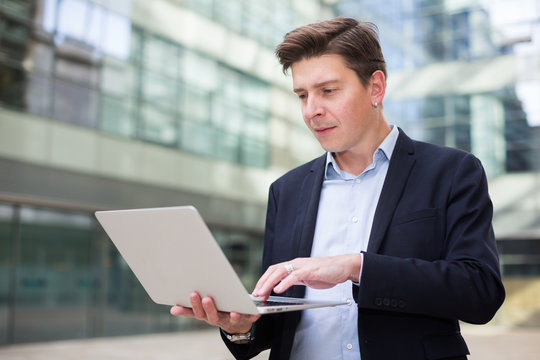 Portrait of businessman talking on the phone