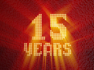 Golden number fifteen years. 3D render