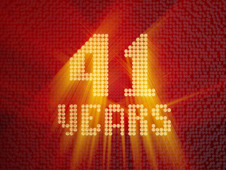 Golden number forty-one years. 3D render