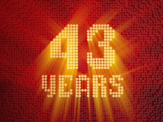 Golden number forty-three years. 3D render