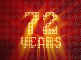 Golden number seventy-two years. 3D render