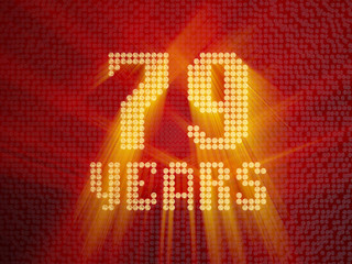 Golden number seventy-nine years. 3D render