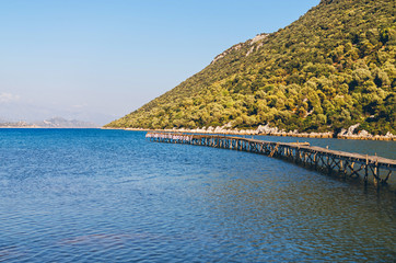 Obraz premium Boats docked on the mediterranean sea. Demre, Turkey