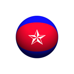 blue and red star icon isolated on white background