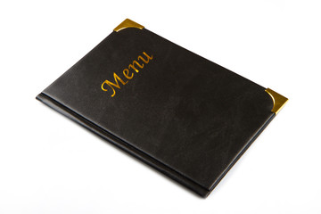 black menu isolated on white background