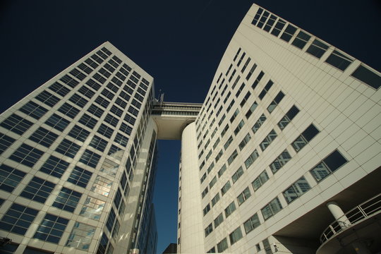 Office building with nickname the coffee machine for the SDU publishers which was former international court building in the Hague the Netherlands