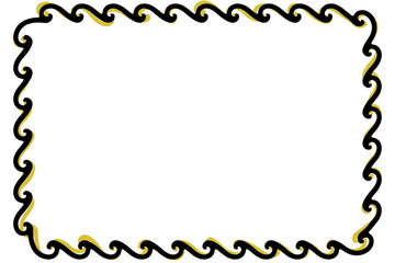 Decorative Black/Yellow Border on White Background