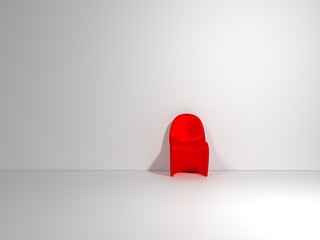 Row of chairs with one odd one out. Job opportunity. Business leadership. recruitment concept. 3D rendering