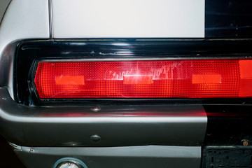 Obraz premium the headlights of an old vintage car