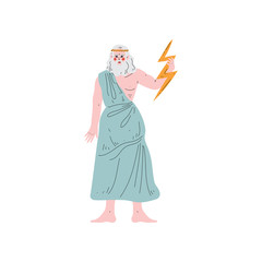 Obraz na płótnie Canvas Zeus Supreme Olympian Greek God, Ancient Greece Mythology Hero Vector Illustration