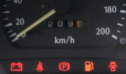 Sing and symbol on car dashboard