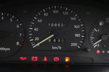 Sing and symbol on car dashboard