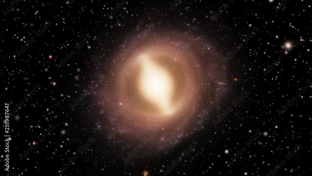 Wall mural travel to barred galaxy center rotating on star field. contains public domain image by nasa