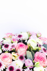 The composition of flowers on top.
