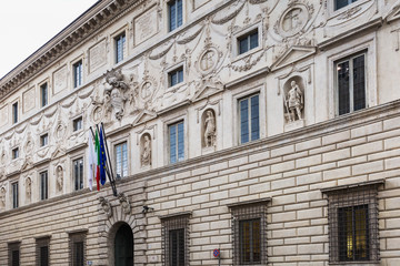 Fototapeta na wymiar Facade of Palazzo Spada in Rome, Italy