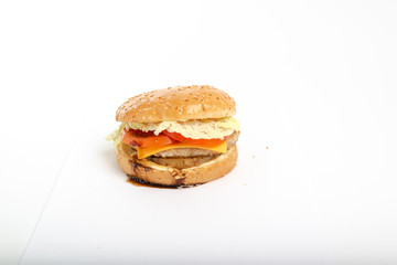 burger on white background