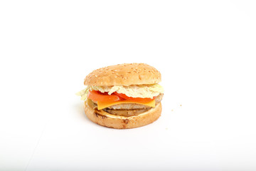 burger on white background