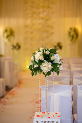 wedding ceremony, hall decoration, decorations, beautiful bouquets,