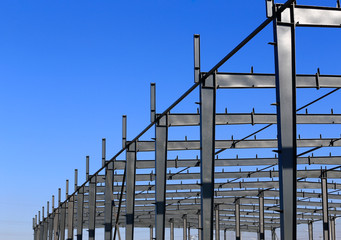 Steel structure workshop is under construction
