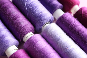 Assortment of threads, closeup