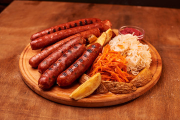 sausages on a plate