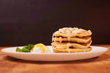 pancakes with cottage cheese and honey