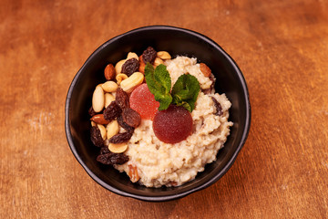 porridge with fruits and nuts